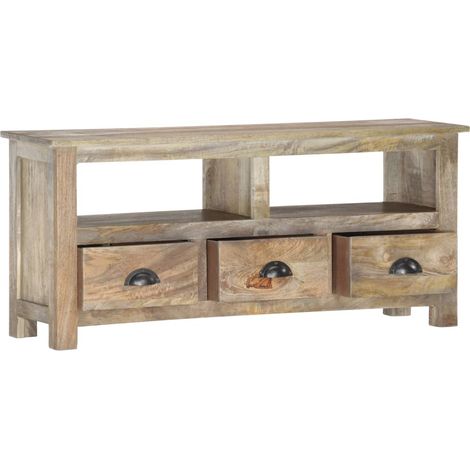 Maison Exclusive - TV-Schrank 110x30x50 cm Massivholz Mango (1/5)