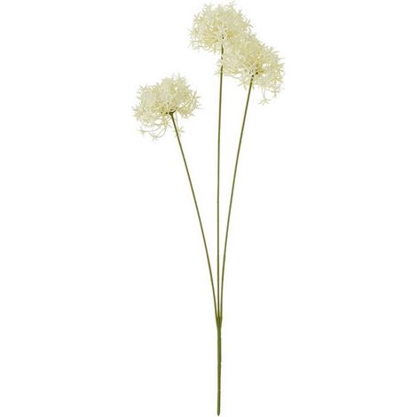 Three Head Allium Spray (Single Stem Flower) - Plastic - Height 64 cm - Cream