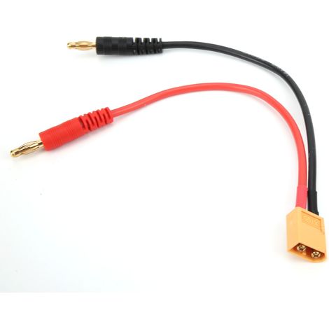 Câble de chargeur RC de 15 cm, connecteur XT60 vers fiche banane 4 mm, calibre 14 AWG, pour chargeur de batterie LiPo