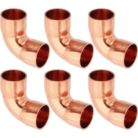 12pcs Raccord Coudé en Cuivre pour Tuyaux Gaz, 14mm Tuyau d'Arrosage Durite Essence, Raccords Tuyauterie à Pression HVAC Climatisation Plomberie, Épaisseur 1mm - 12mm x 0.8mm (1/5)