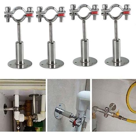 Collier de fixation murale4Pcs Acier Inoxydable Colliers De Serrage à Support De Tuyau RéGlable, Support De Tuyau à Montage Mural,Pour Un DiamèTre De 15-19MM, Pour La Fixation De Tuyaux, De Tubes, De (1/4)