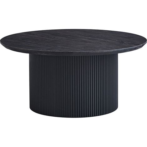 Couchtisch VAGOS – Dunkelbraune Holzoptik – Rund – Durchmesser 80 cm – Elegantes und robustes Design (1/5)