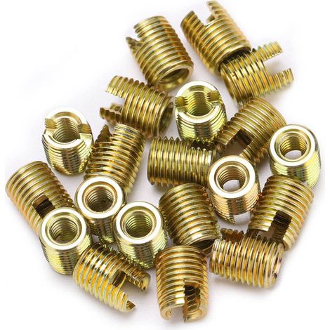 20 pièces d'inserts filetés autotaraudeurs en acier au carbone 302 (intérieur M20,4 extérieur M4,50,5) (1/5)