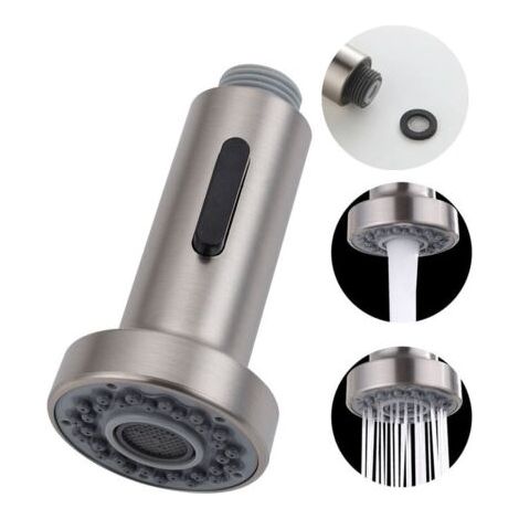 Aiperq 2-Modus-Armaturenkopf, Ersatz-Ausziehbrausekopf für Küchenarmaturen mit einziehbarer Mischbatterie, G1/2", gebürstet (1/4)