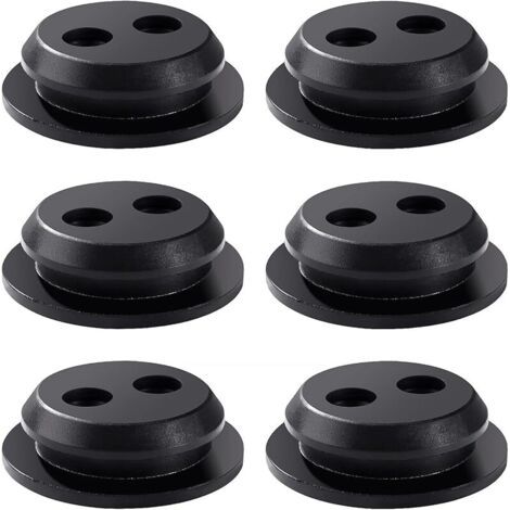 Pair 6 Pièces Réservoir de Carburant Œillets en Caoutchouc, Caoutchouc Douille Joint de Réservoir 2 Trous, pour Débroussailleuse, Débroussailleuse, Souffleur (1/5)