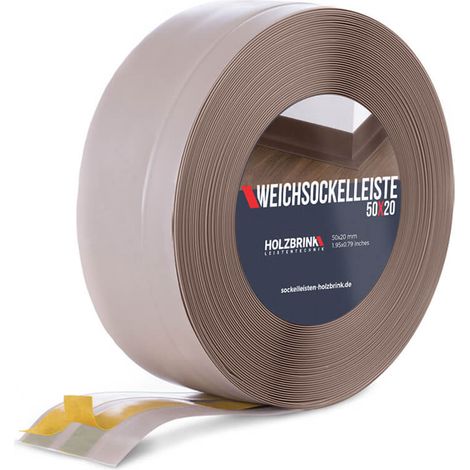 HOLZBRINK Plinthe Souple Autoadhésive Cappuccino Plinthe pliable, 50x20 mm, 15 m