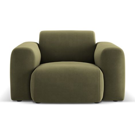 Fauteuil 2 places en velours vert clair (1/5)