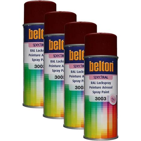 4 bombes de peinture Belton Spectral RAL3003 rouge rubis 400ml