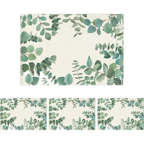 Set De Table Rectangulaire - Aislante Térmica - Lavable En Máquina - Para Comedor Y Exterior - 30 X 45 Cm - Pack De 4 (1/5)