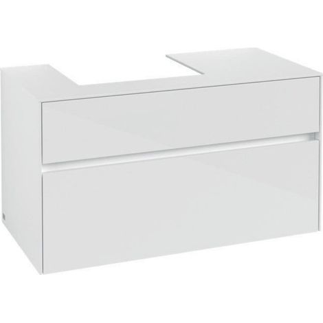 V&B Handwaschbeckenunterschrank COLLARO 1000x548x500mm Glossy White (1/4)