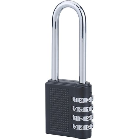 THIRARD - Cadenas à combinaison Compact 04, 4 chiffres, intérieur, anse demi-haute acier, 40mm, noir - THIRARD