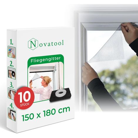 10 moustiquaires fenêtre 150x180 anthracite découpables