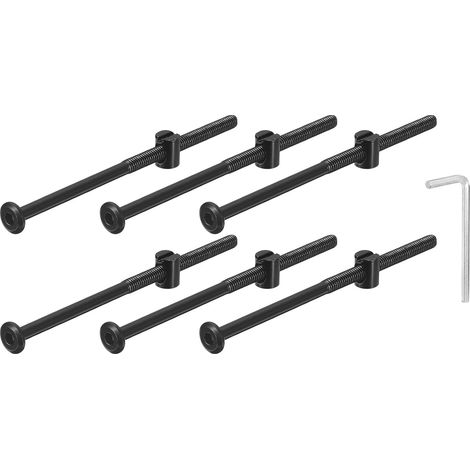 12Pcs Avec Écrous à Barillet M6 x 120mm Noir (1/5)