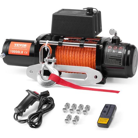 Treuil électrique 4535,9 kg avec câble synthétique étanche et télécommande pour camion, performance et fiabilité garanties (1/5)