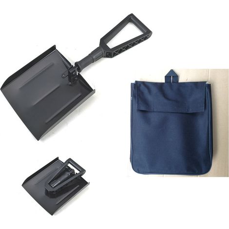 Pelle à neige pliable en aluminium, pelle à neige d'extérieur, outil de déneigement (noir) (1/5)