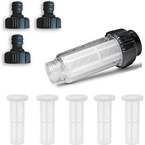 Filtre à Eau Avec Insert, 8 Pcs pour Nettoyeur Tuyau Arrosage Avec Raccord 3/4" pour Tous les Nettoyeurs Haute Pression (1/5)