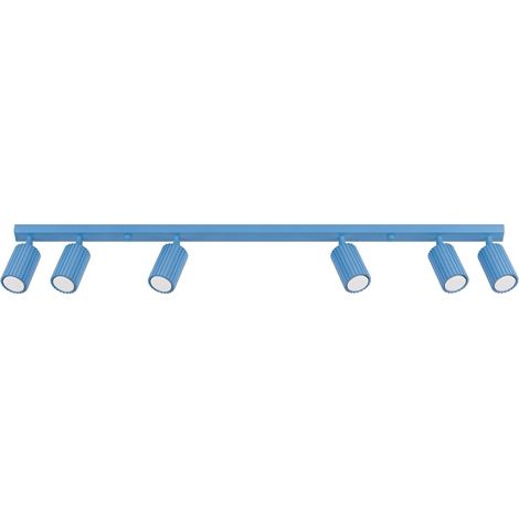 Sollux Karbon Barre de spots encastrés au plafond, bleu clair, 6 ampoules GU10 (1/5)