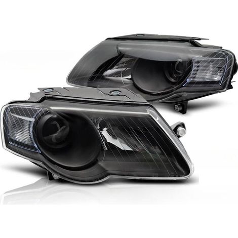 Paire de feux phares VW Passat B6 3C 03.05-10 noir Halogene-41049212 (1/4)