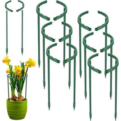 Tuteur de jardin demi-rond - Lot de 12 pièces - Dimensions 14,5x25 cm - Plastique durable (1/5)