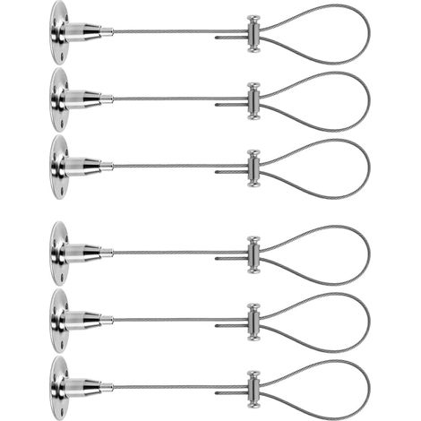 Ensemble de 6 supports de tringle à rideau de salle de bain en acier inoxydable, réglables et fixés au plafond, supportant jusqu'à 30 kg (66 lb) pour une utilisation extérieure. Barre de rideau de dou (1/5)