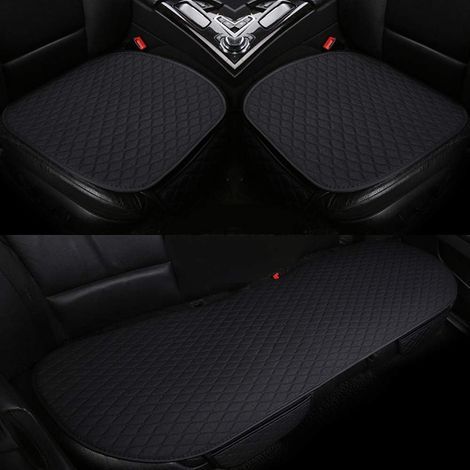 Car Seat Cushion, Car Seat Cushion Seat Cover, Comfortable Non-Slip Chair Mat Pad Auto Seat Cover for Car Front and Rear Seats (Black,3pcs) (1/5)