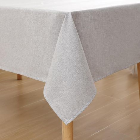 Tischdecke Leinenoptik Abwaschbar 140 x 100 cm (Rechteckig) Hellgrau (1/5)
