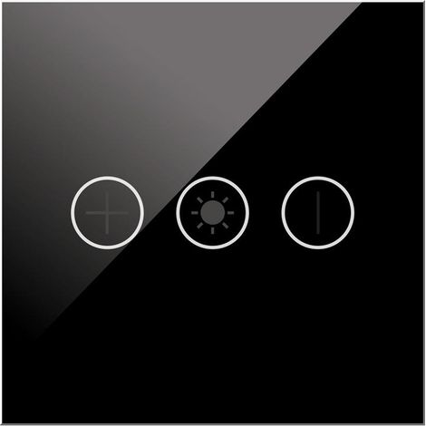 IluminaShop - Interruptor Tactil Regulable de Cristal Negro Empotrable + Mecanismo (1/3)