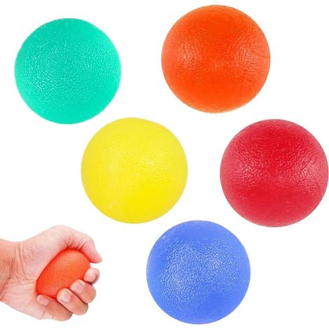 Set de 5s d'exercice, Silicone, 5 Niveaux de Résistance, Anti-stress, Rééducation et Renforcement pour Adultes et Enfants