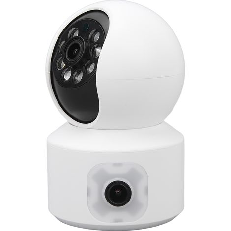 Caméra de sécurité WiFi à double objectif HD sans fil pour la maison avec vision nocturne grand angle, détection de mouvement et audio bidirectionnel. (1/5)