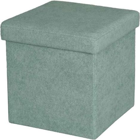 Domo Mea Pouf Contenitore Pieghevole Color Verde Salvia - 38x38x38 cm