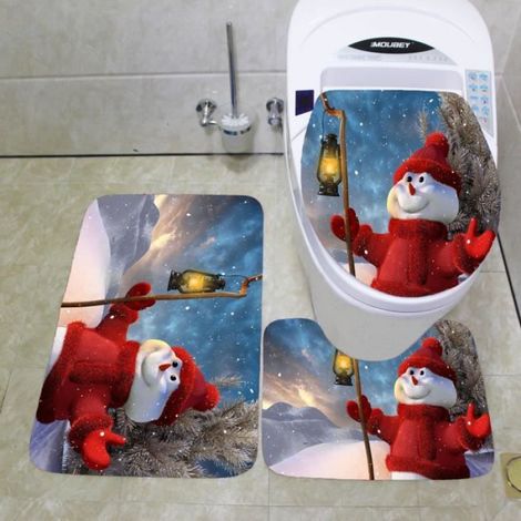 Tapis de toilette - - L-Noël - Non Slip - Absorbant - Lavable à la machine - 45x75cm (1/3)