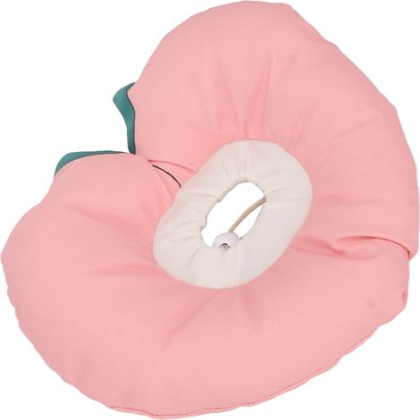 Collier pour animaux de compagnie, ajustable, imperméable, mignon et doux, avec anneau de honte pour chats et chiens, couleur pêche, taille M (1/5)