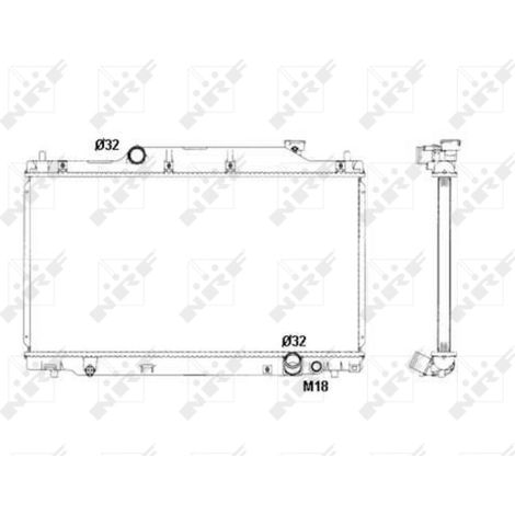 Radiateur, refroidissement du moteur NRF 53439 HONDA 19010PRA003