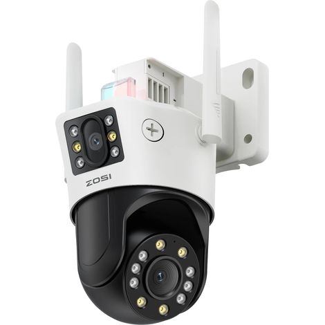 Caméra de sécurité WiFi PTZ ZOSI, résolution 8MP, technologie à double objectif (1/2)