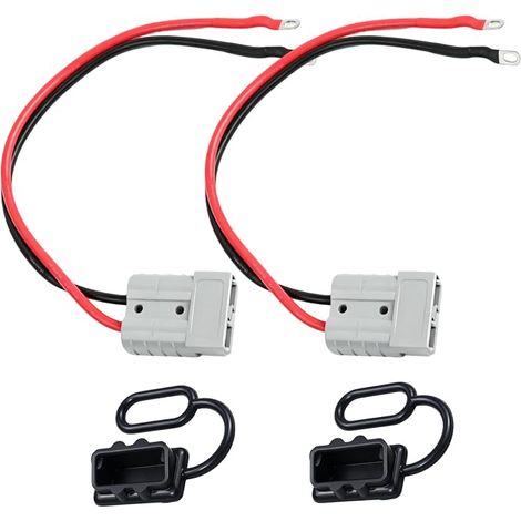 2 conectores de batería Anderson de 50 A y 600 V, enchufe Anderson, cable de 10 AWG y 50 cm. (1/5)