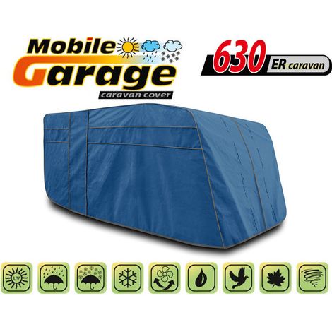 Hochwertige Kegel-Abdeckung für Wohnwagen, blau — Serie Mobile Garage 630ER