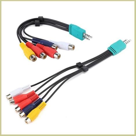 Ligne de Signal de Composant TV LCD 3.5 + 2.5 à 5RCA, Fil AV Double extrémité Vidéo pour le Divertissement à Domicile