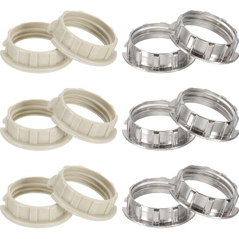 Bagues de Douille de Lumière G9, 12 Pcs Adaptateur de Support d'Abat-Jour Alliage Bague Convertisseur de Support de Lumière pour Douille de Lampe en Céramique G9, Argenté/Blanc (1/5)