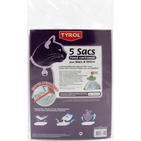Sac pour bac a litiere - TYROL - Lot de 5 - Fond cartonn√© - R√©siste aux griffes - 44 x 30 cm - Pour chat (1/5)