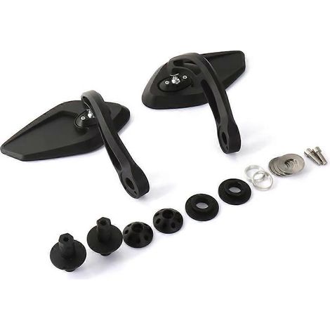 Motorrad-Rückspiegel-Lenkerspiegel-Set Schwarz-- (1/5)