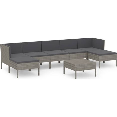 Maison Exclusive - 8-tlg. Garten-Lounge-Set mit Auflagen Poly Rat