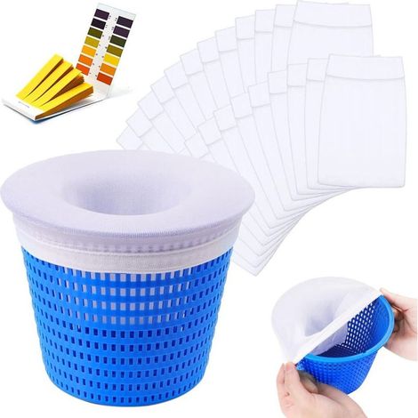 Skimmer-Filtersocke – Ultrafeines Netzgewebe 100 µm – Kompatibel mit Standard-Skimmerkörben – 24er-Packung (1/5)