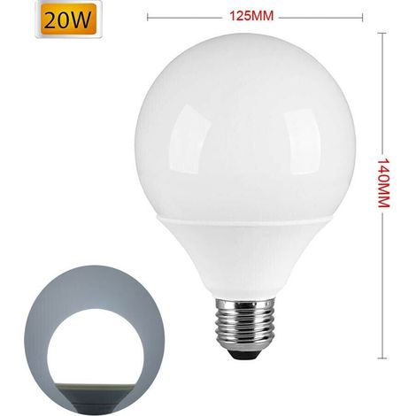 Lampadina Led 20 W Lampada Globo Sfera Luce Bianca E27 G125