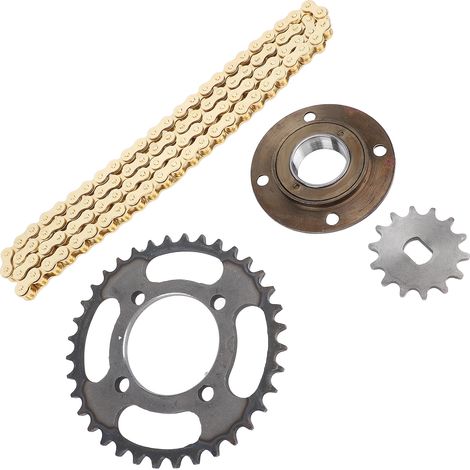 Kit chaîne 420, pignons, 96 maillons, entraxe 12x17 mm, pignon avant 14 dents, pignon arrière 36 dents, kit volant moteur sans dents (1/5)