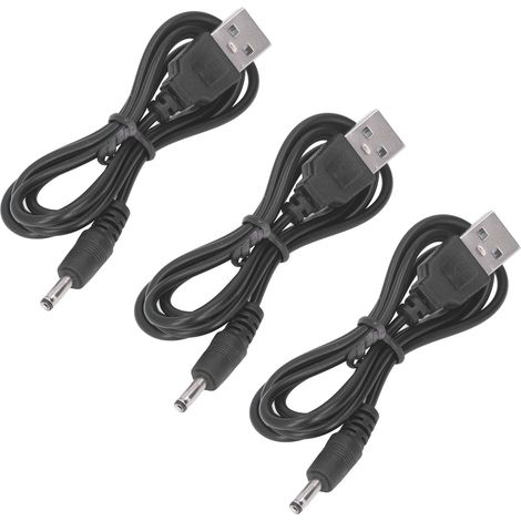 3 Stück USB-Ladekabel (3,5 x 1,35 mm Klinkenstecker, 5 V Gleichstrom) für Ventilator, Handy und Lautsprecher (1/5)