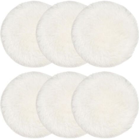 Lot de 6 tampons de polissage de 125 mm en laine, Capuchons de polissage pour ponceuse excentrique avec , sols en liège (1/4)