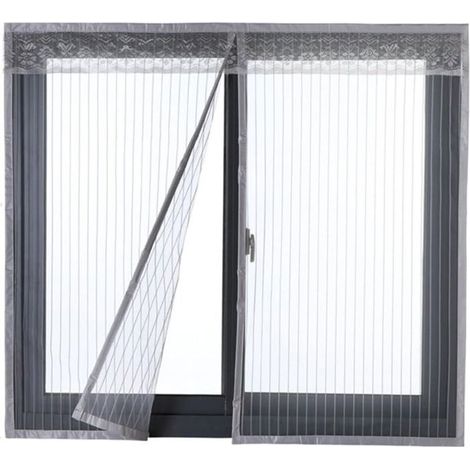 Moustiquaire de Porte Ou Fenetre Magnetique Rideau Moustiquaire De Porte Avec Aimants Gris 120x130cm FDC (1/5)