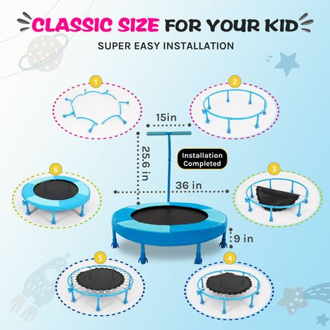 Trampoline 91 cm pour enfants bleu (1/5)