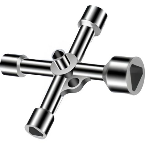 Clé Triangle Universelle 5 en 1, Clé de Maintenance Multifonctionnelle pour Armoire Électrique, Compteur d'Eau et Gaz, Boîte aux Lettres, Clé Pompier en Alliage de Zinc Haute Résistance (1/5)