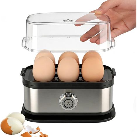 GDHZS-  Cuiseurs à œufs, cuisinier d'œufs compact de, 6 œufs faciles à peler, mollets, moyens, durs, Poacher, fabricant d'omelette, cuiseur vapeur, buzzer (1/5)